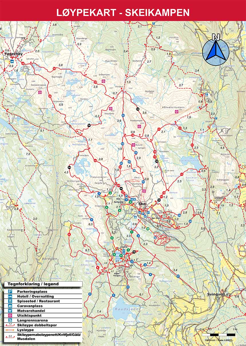 kart over skeikampen Langrenn   Visit Skeikampen